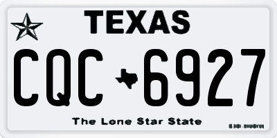 TX license plate CQC6927