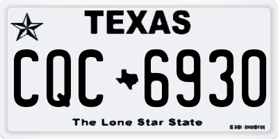 TX license plate CQC6930