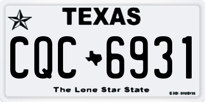 TX license plate CQC6931