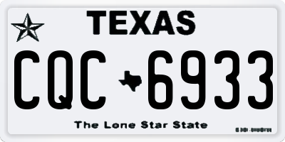 TX license plate CQC6933