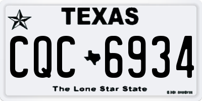 TX license plate CQC6934