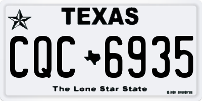 TX license plate CQC6935