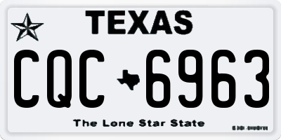 TX license plate CQC6963