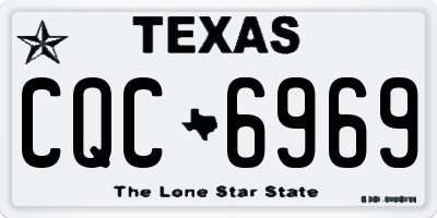 TX license plate CQC6969