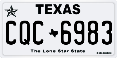 TX license plate CQC6983