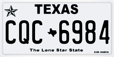 TX license plate CQC6984