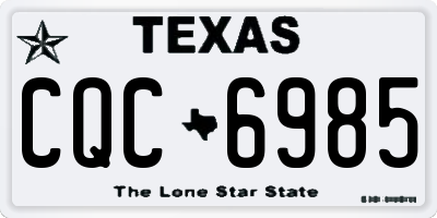 TX license plate CQC6985