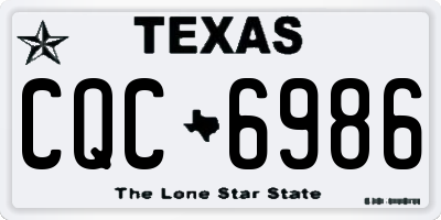 TX license plate CQC6986