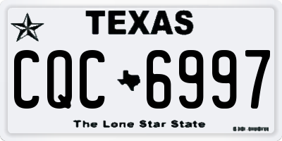 TX license plate CQC6997