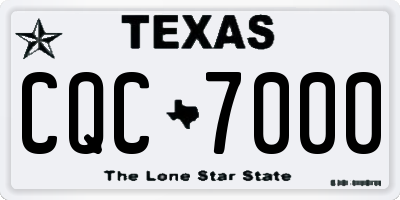 TX license plate CQC7000