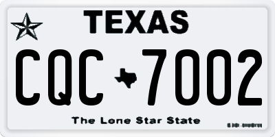 TX license plate CQC7002