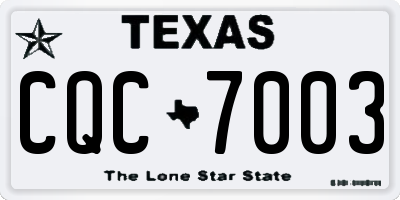 TX license plate CQC7003