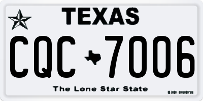 TX license plate CQC7006