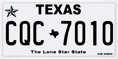 TX license plate CQC7010