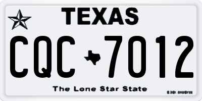 TX license plate CQC7012