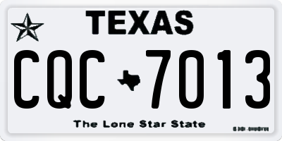 TX license plate CQC7013
