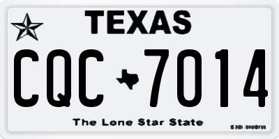 TX license plate CQC7014