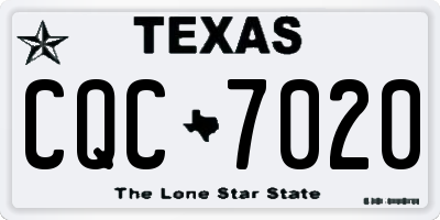 TX license plate CQC7020
