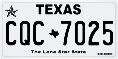 TX license plate CQC7025