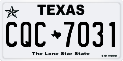 TX license plate CQC7031