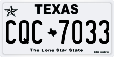 TX license plate CQC7033