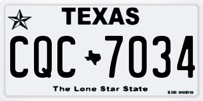 TX license plate CQC7034