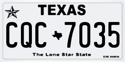 TX license plate CQC7035
