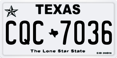 TX license plate CQC7036