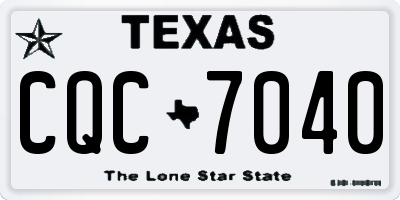 TX license plate CQC7040