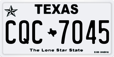 TX license plate CQC7045