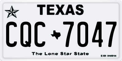 TX license plate CQC7047