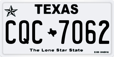 TX license plate CQC7062