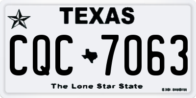 TX license plate CQC7063