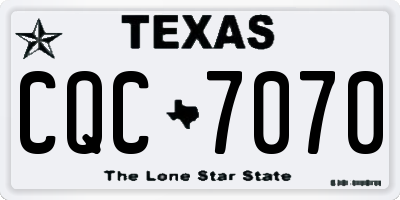 TX license plate CQC7070