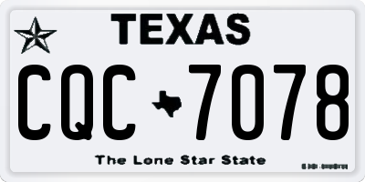 TX license plate CQC7078