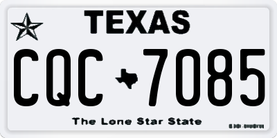 TX license plate CQC7085