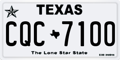 TX license plate CQC7100