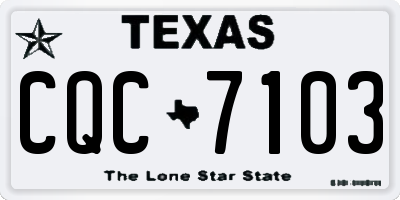 TX license plate CQC7103
