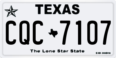 TX license plate CQC7107