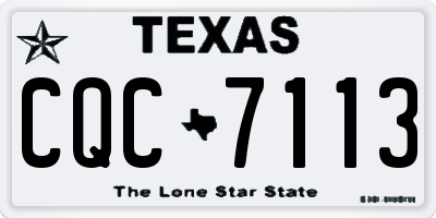 TX license plate CQC7113