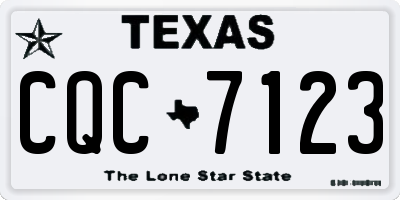 TX license plate CQC7123