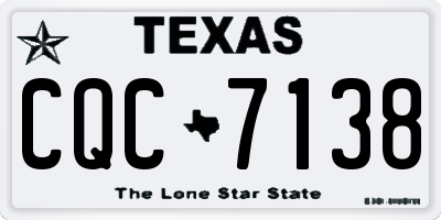 TX license plate CQC7138