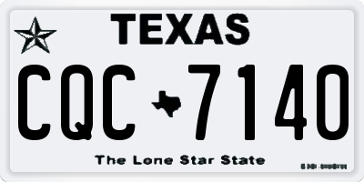 TX license plate CQC7140