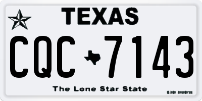 TX license plate CQC7143