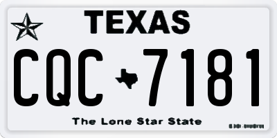 TX license plate CQC7181