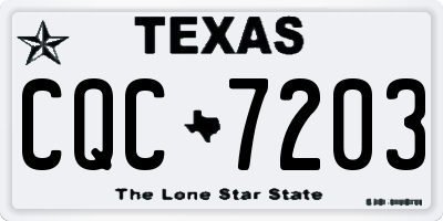 TX license plate CQC7203
