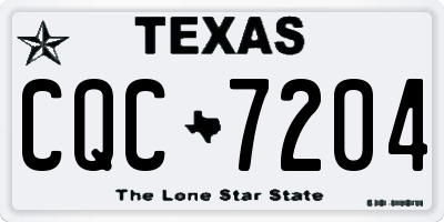 TX license plate CQC7204