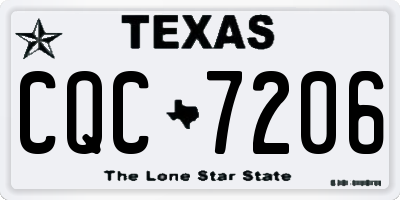 TX license plate CQC7206