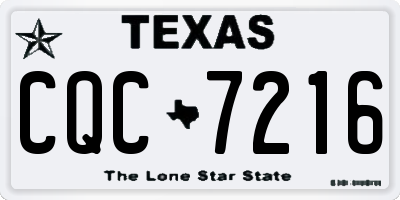 TX license plate CQC7216