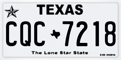 TX license plate CQC7218